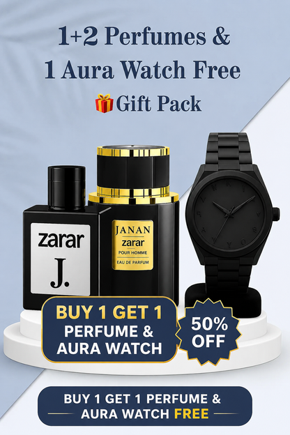 Buy 1 Get 1 Perfume & 1 Aura Watch Free 🎁Gift Pack